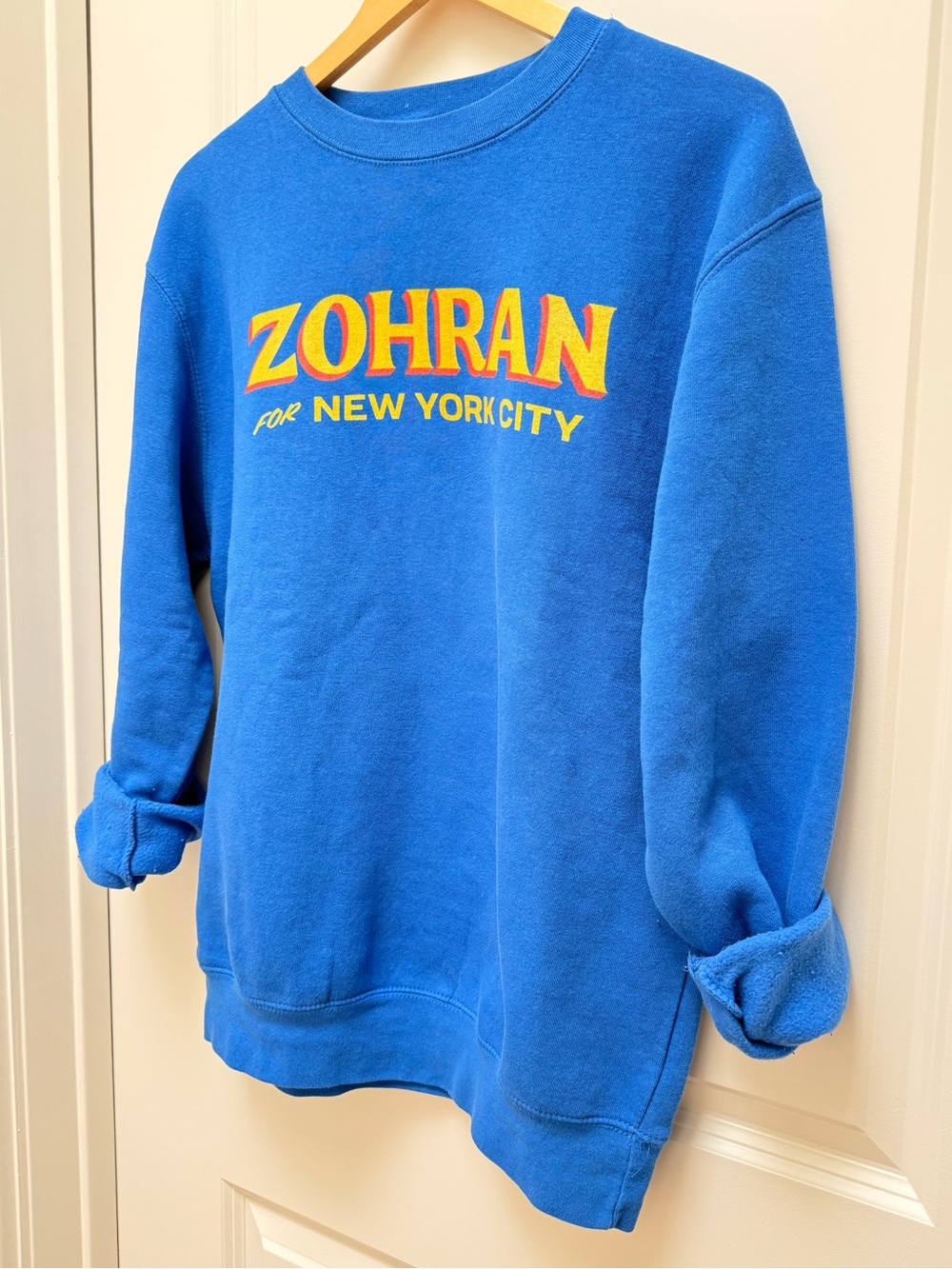 Zohran For New York City Blue Crewneck Sweatshirt Size M - Picture 7 of 9